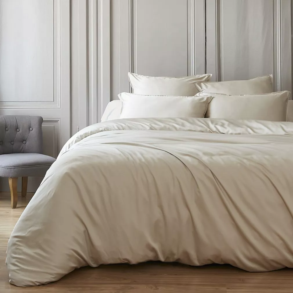 Funda nórdica de satén de bambú (200 x 200 cm) Sienna Beige