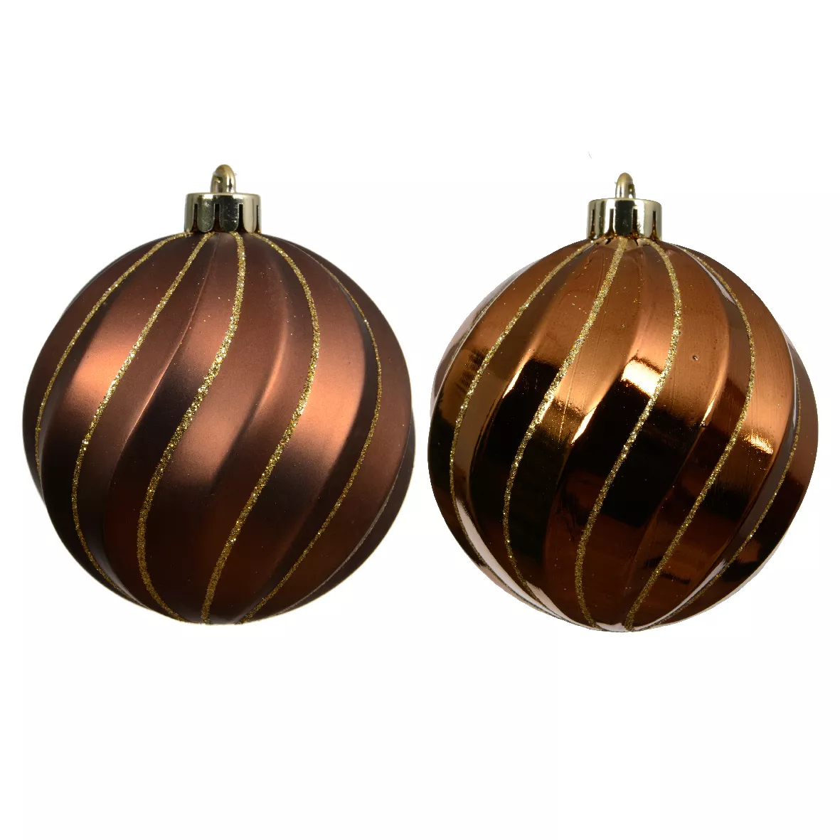 LOT DE 6  Boule polystyrene dia8cm espresso Glam chic pailleté or