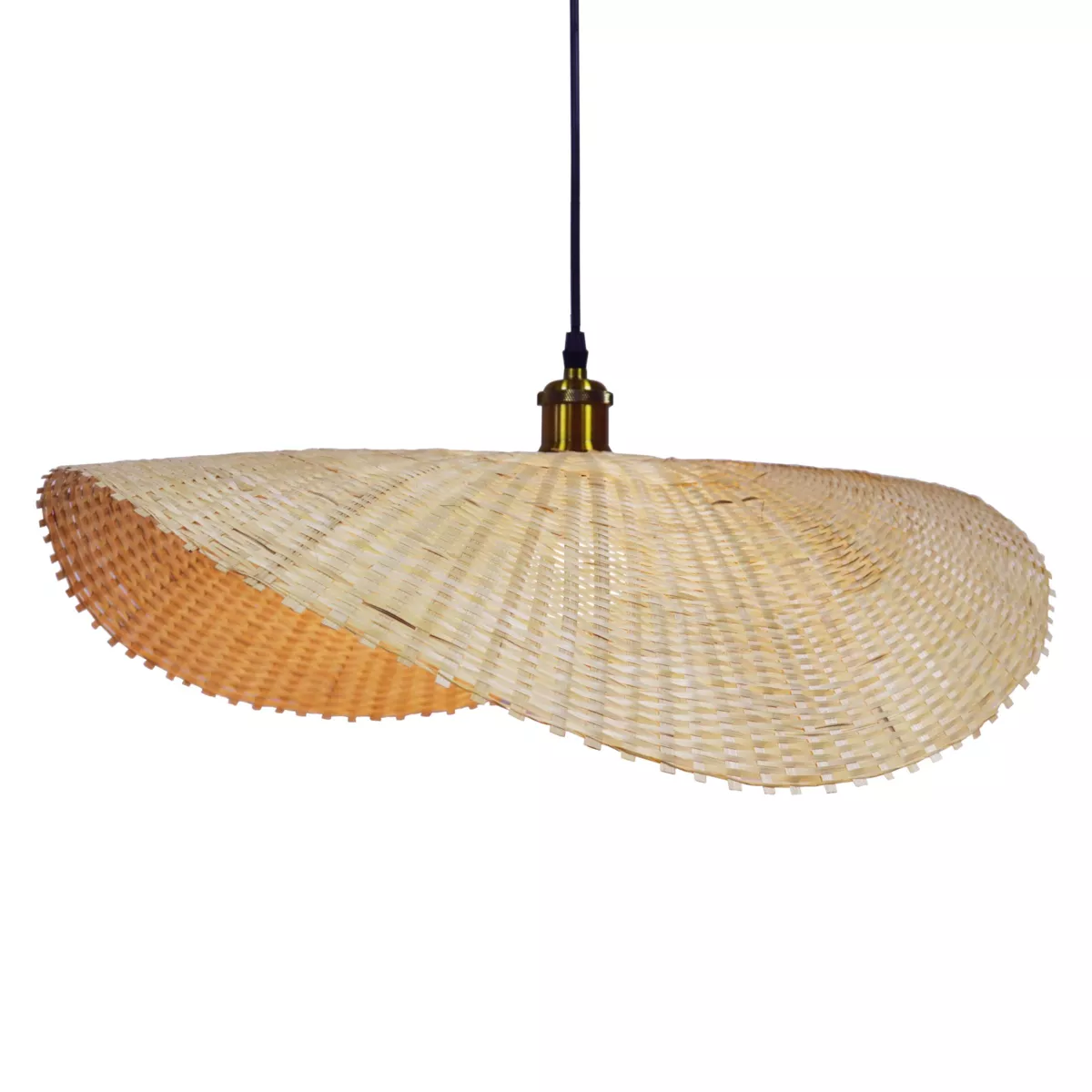 Lampada a sospensione in bambù intrecciato (D60 cm) Calvià Naturale