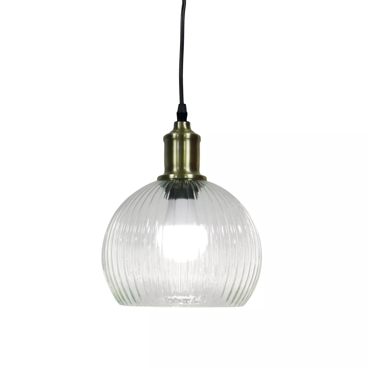 Sospensione luminosa in vetro (D20 cm) Velden Trasparente