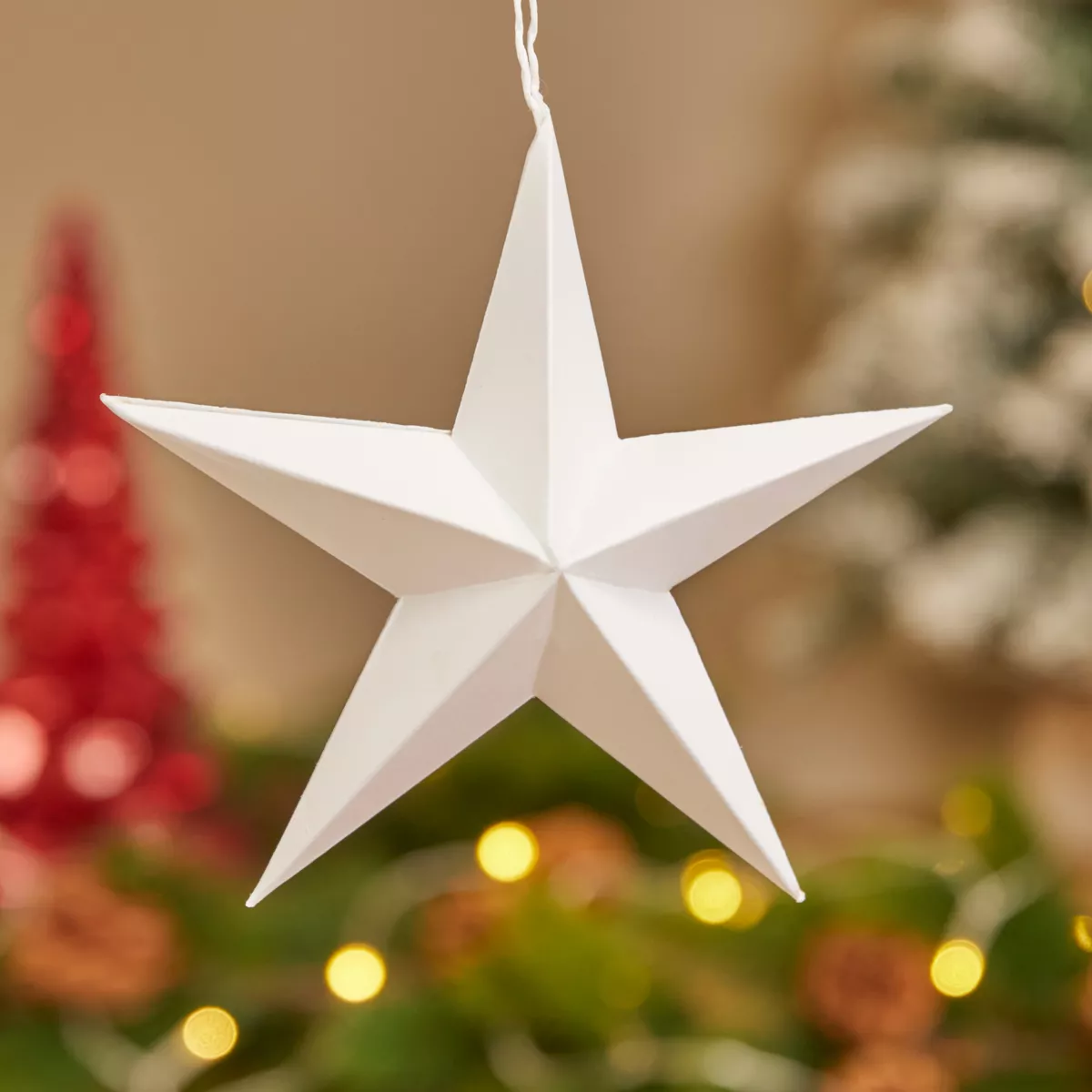 Lote de 4 suspensiones de papel (D15 cm) Astro de Papel Blanco