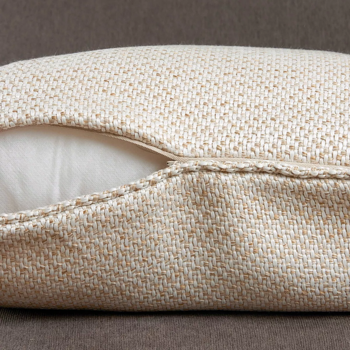 Coussin rectangulaire effet chiné (40 x 60 cm) James Beige sable