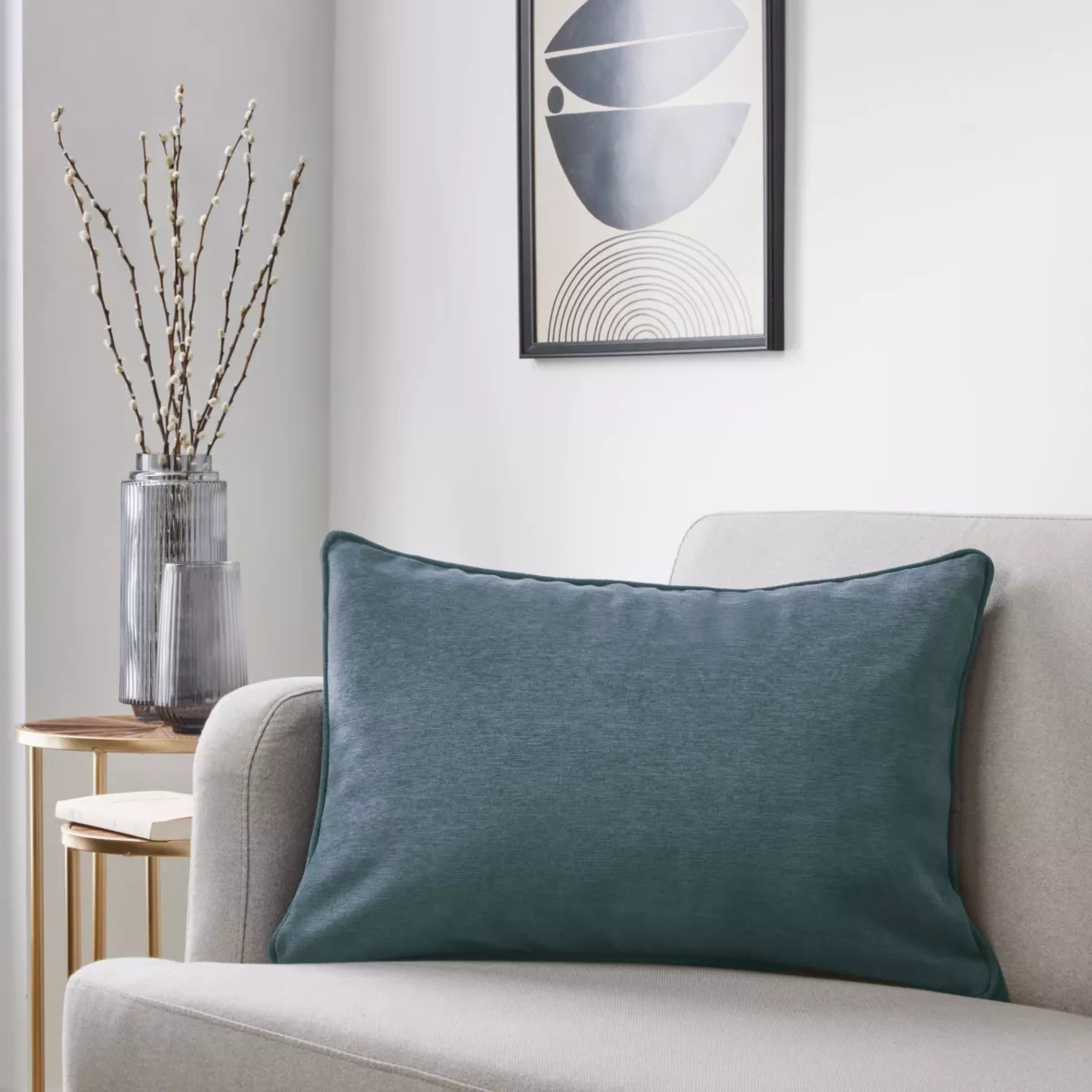 Cojín rectangular (40 x 60 cm) Medianoche Azul grisáceo