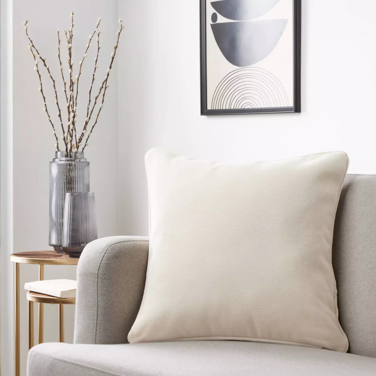 Coussin carré (50 x 50 cm) Minuit Beige sable