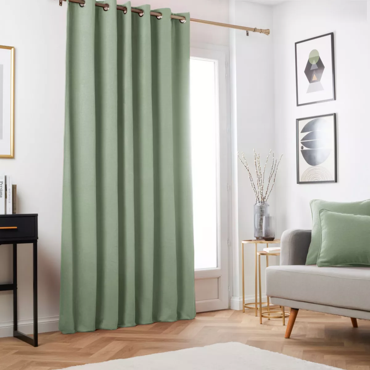 Rideau obscurcissant thermique (180 x 260 cm) Minuit Vert kaki