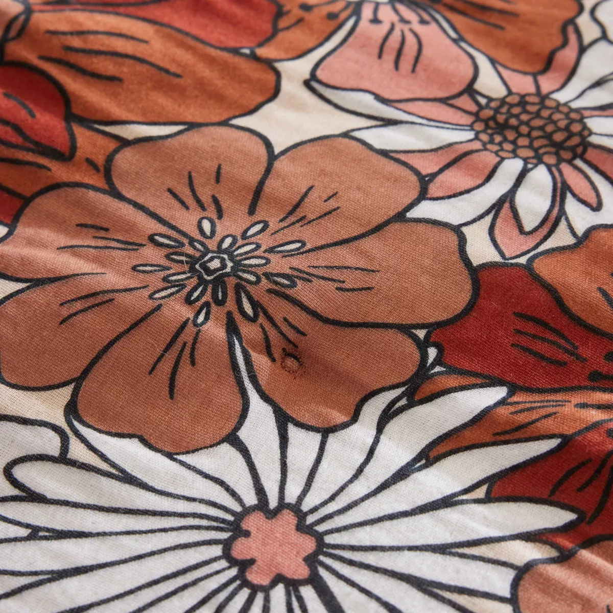 Funda nórdica de gasa de algodón (260 x 240 cm) Gaïa azalea Terracota