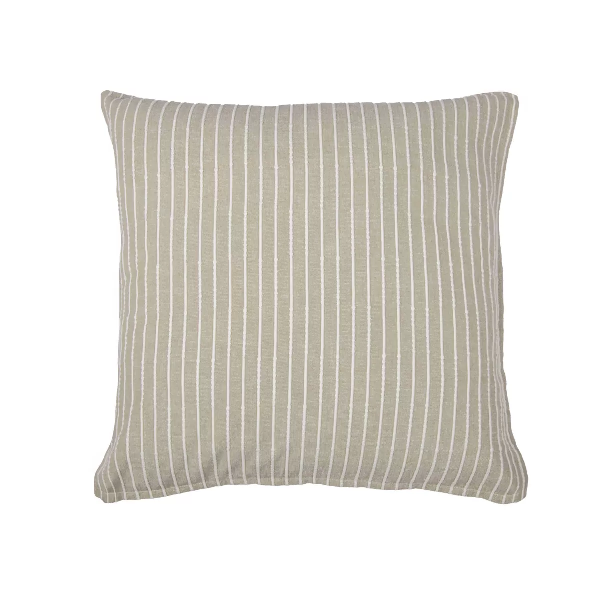 Federa quadrata reversibile in cotone testurizzato e percale (60 x 60 cm) Alice Ecru