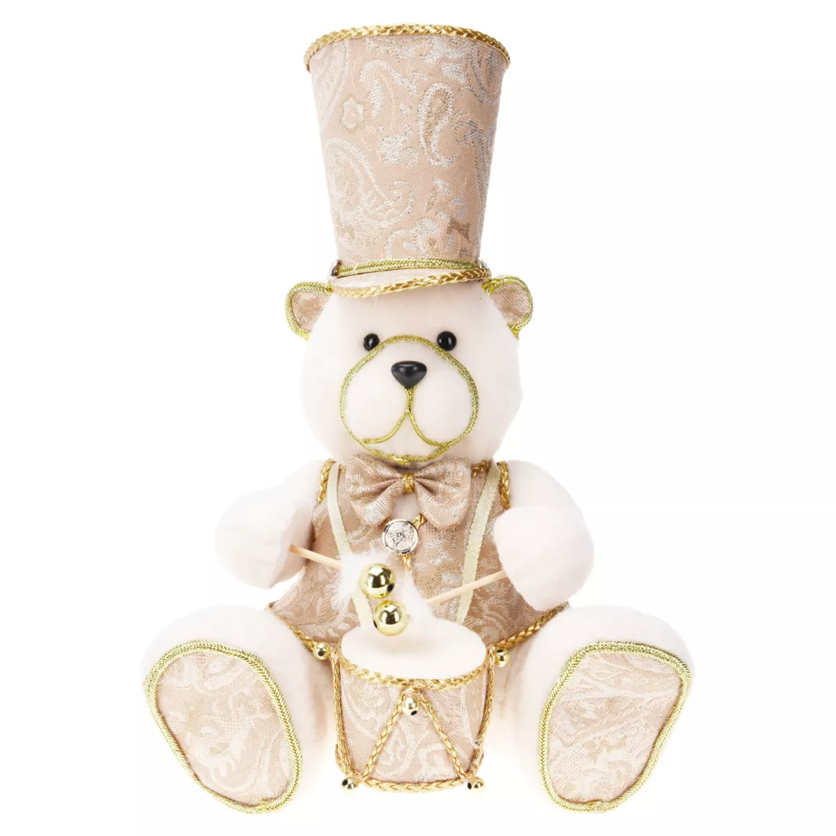 Bär Weihnachten dekorativ (H33 cm) Majestueux musicien Gold