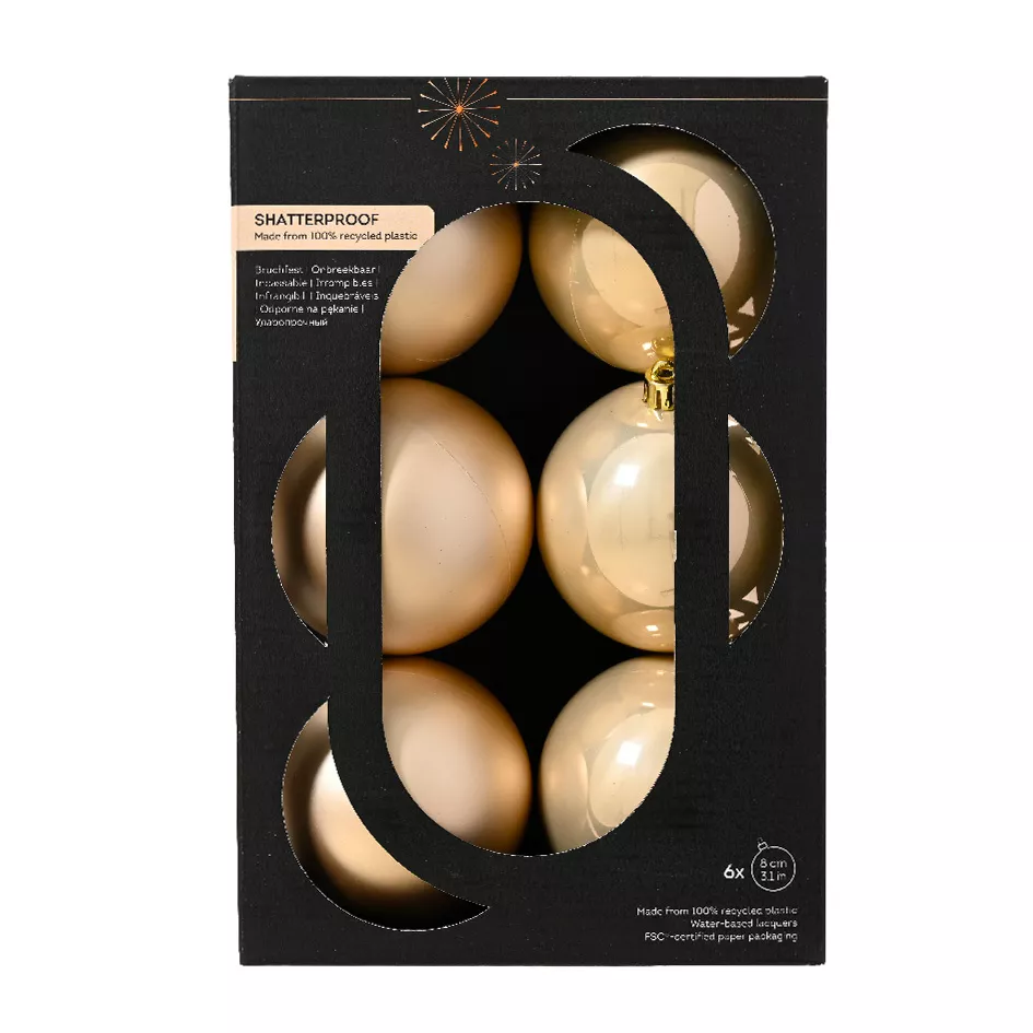 Set di 6 palline di Natale (D80 mm) Aravis Perla