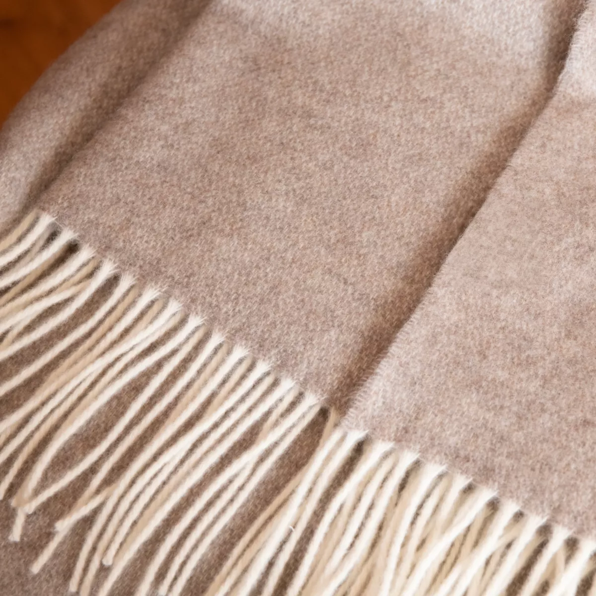 Plaid wol en kasjmier (140 x 200 cm) Como Beige