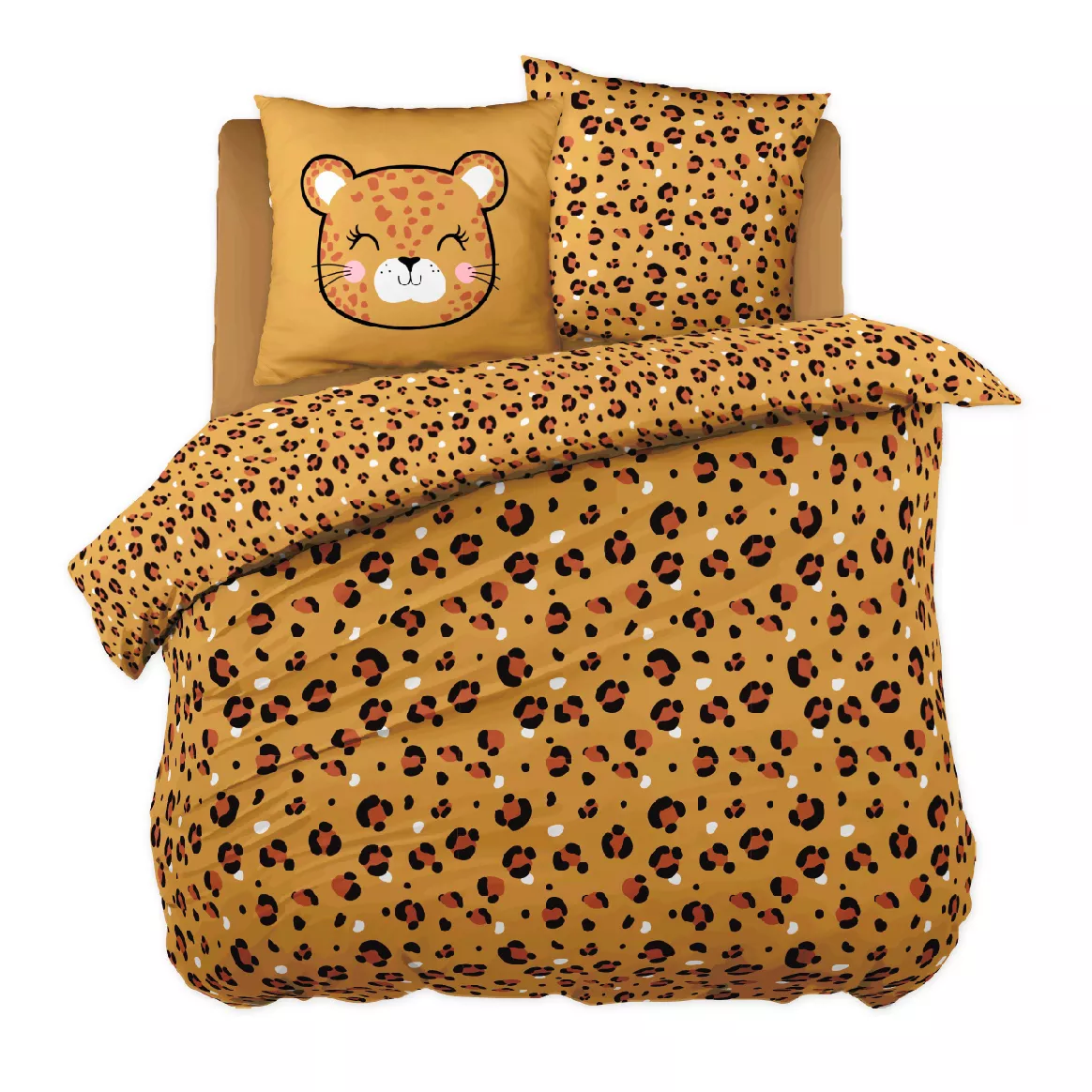Set copripiumino e due federe per bambini in cotone (200 x 200 cm) Lola Caramel