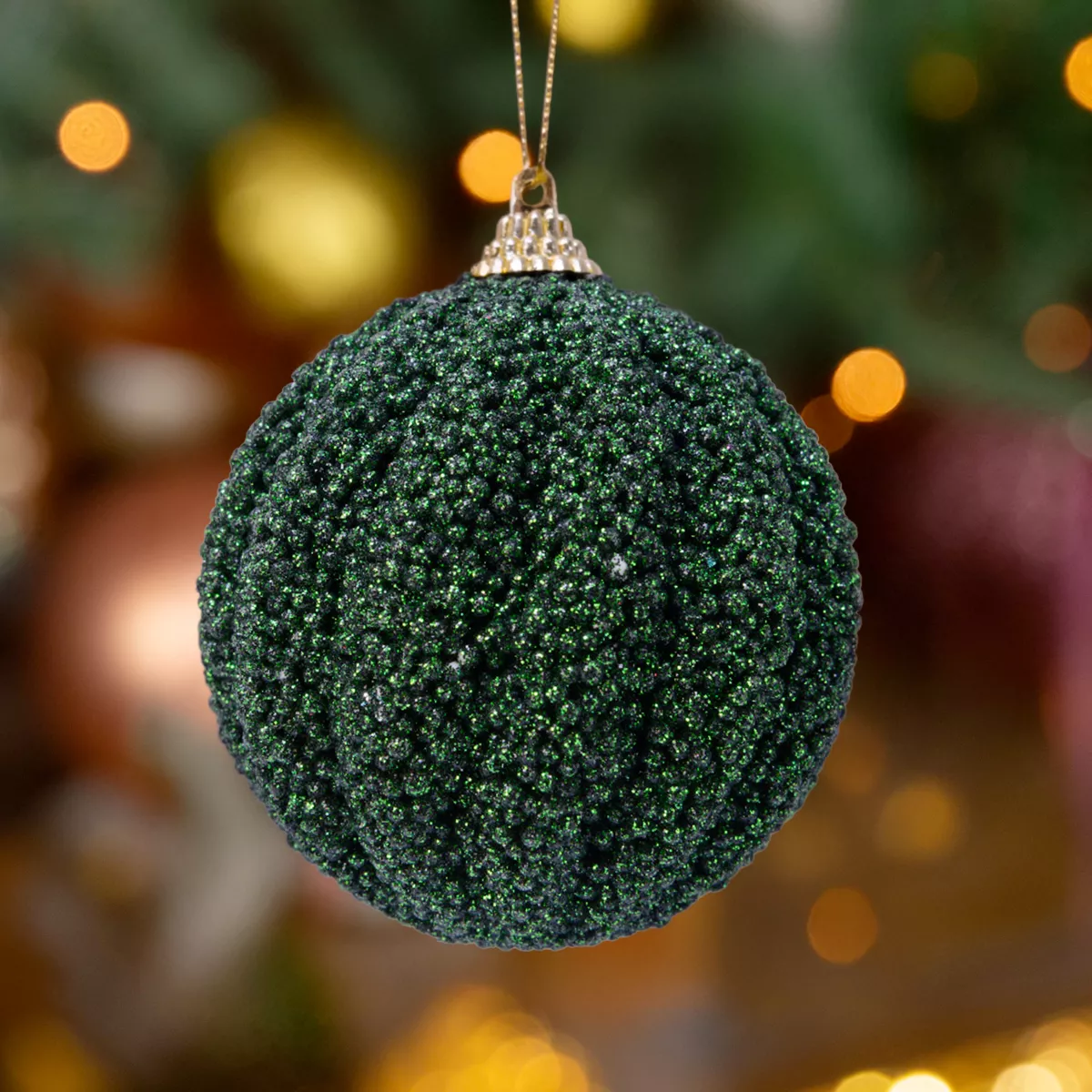 Lote de 12 bolas de Navidad (D80 mm) Frity Verde