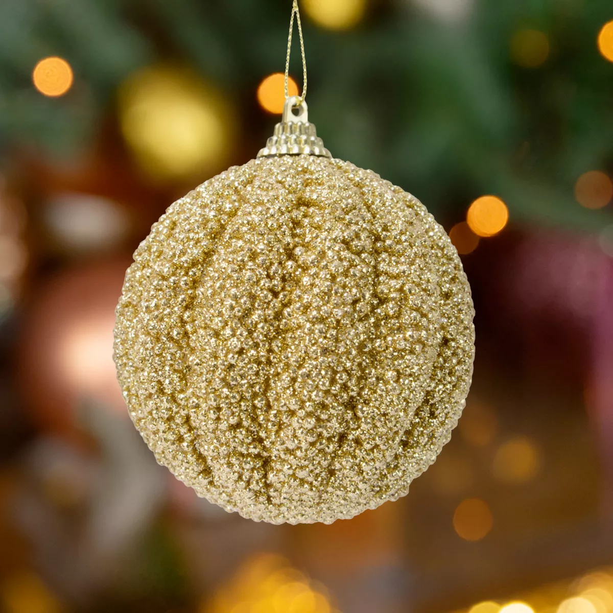 Confezione di 12 palline di Natale (Ø80 mm) Etincelle Oro