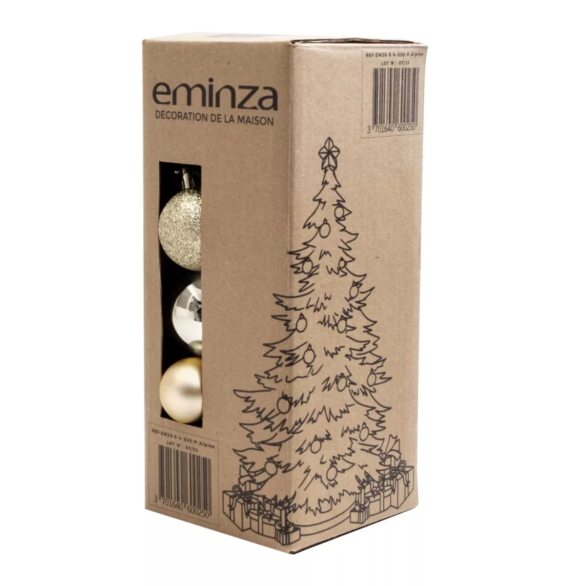 30er Set Weihnachtskugeln New Alpine Mix Perlweiß