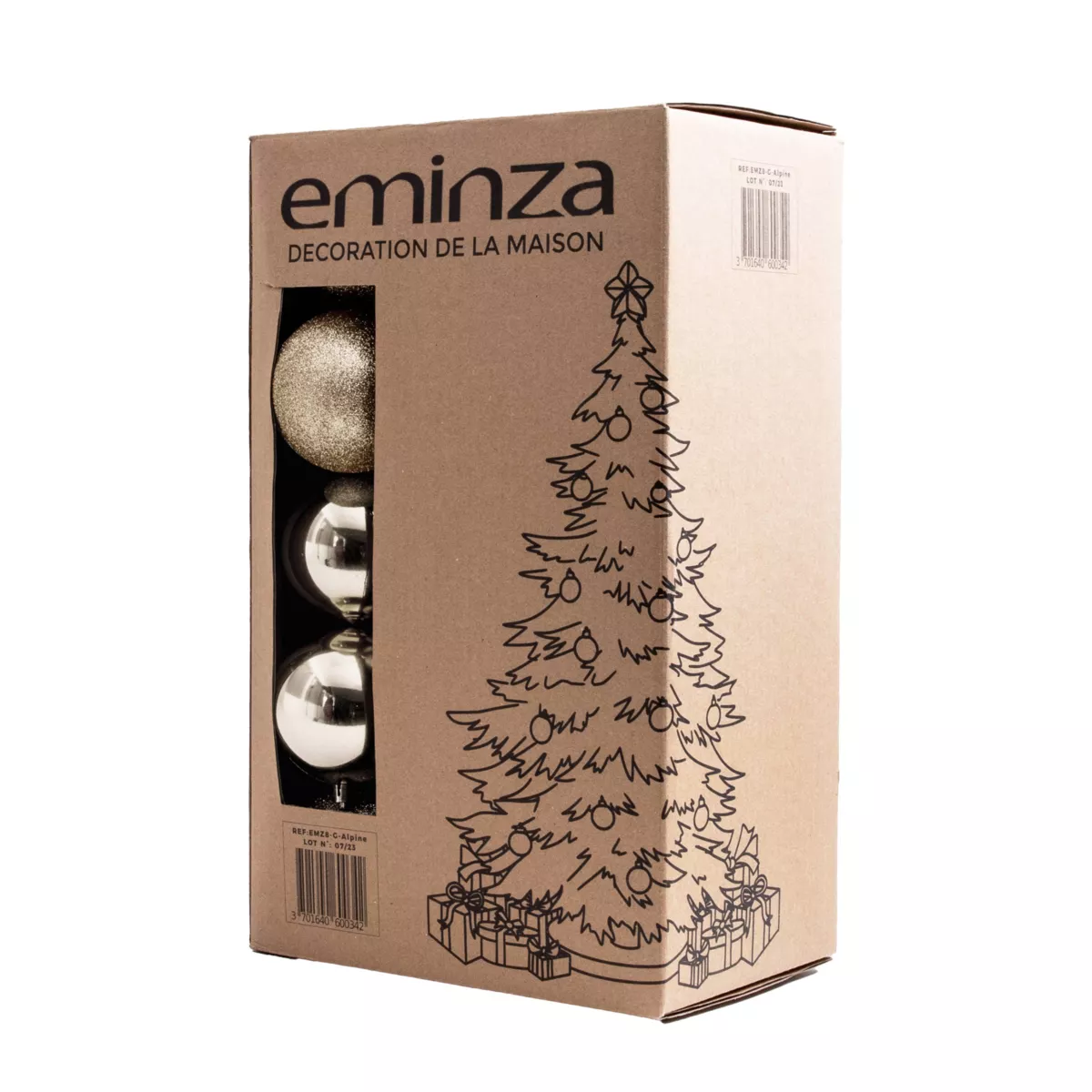 Set van 30 kerstballen (D80 mm) New Alpine parelwit