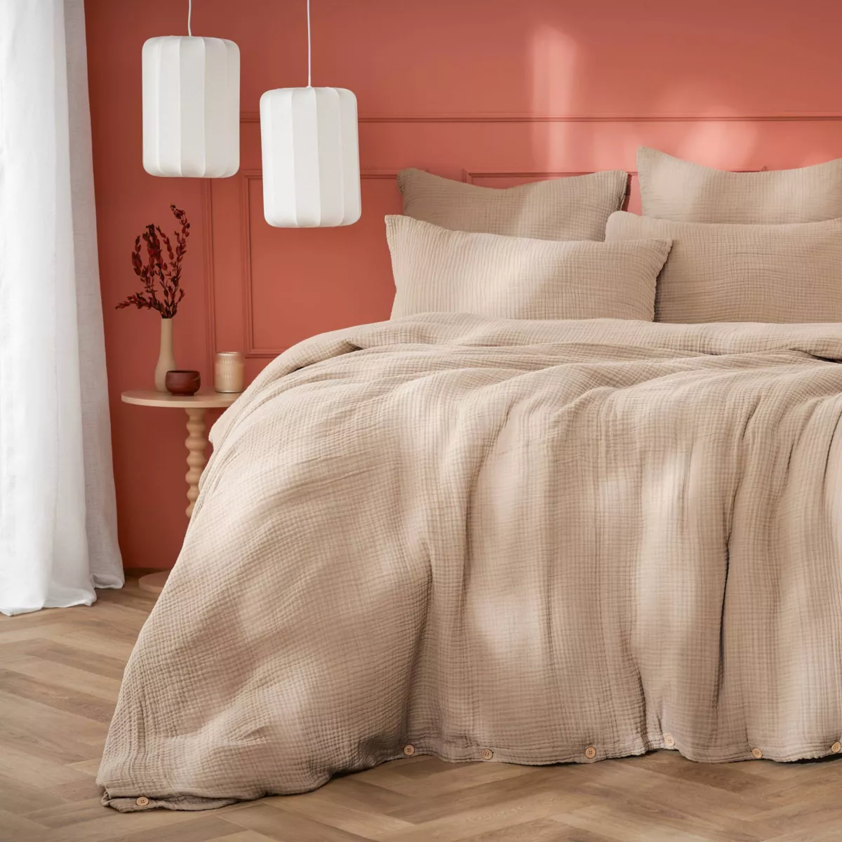 Copripiumino in quadrupla garza di cotone (240 x 220 cm) Victoria x Gaïa Corda