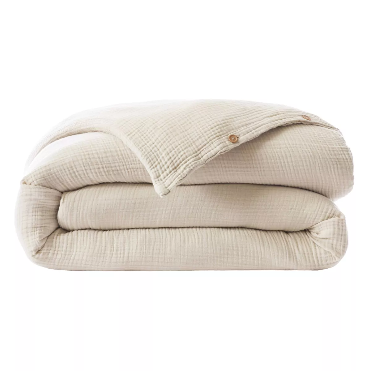 Copripiumino in quadrupla garza di cotone (200 x 200 cm) Victoria x Gaïa Beige pampa