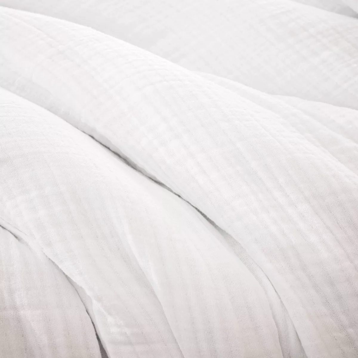 Housse de couette quadruple gaze de coton (280 x 240 cm) Victoria x Gaïa Blanc chantilly