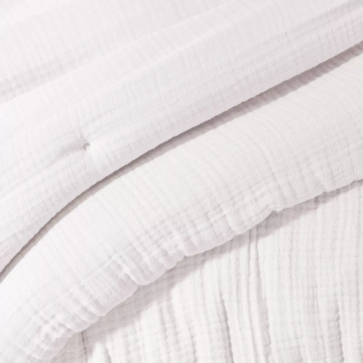 Edredón de gasa de algodón cuádruple (90 x 220 cm) Victoria x Gaïa Blanco chantilly