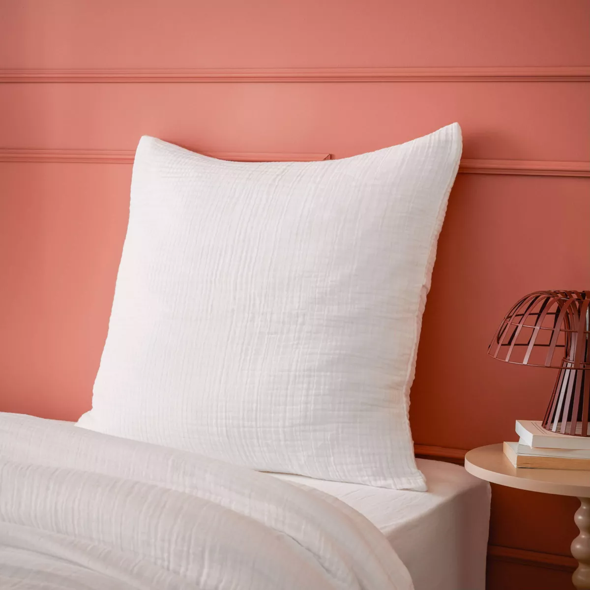 Fodera per cuscino in cotone a quattro strati (60 x 60 cm) Victoria x Gaïa Bianco chantilly