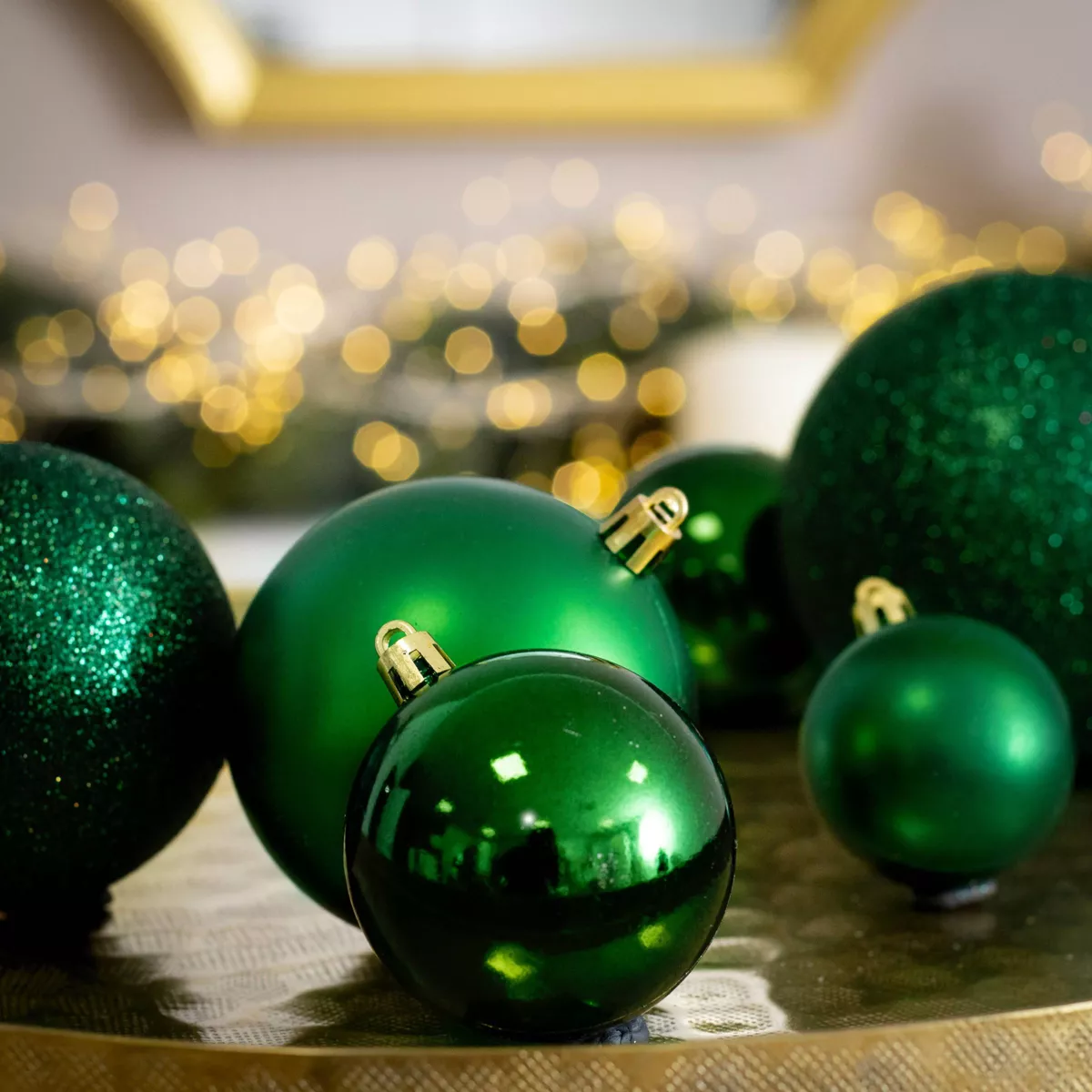 Lot de 30 boules de Noël assorties New Alpine Vert sapin 3