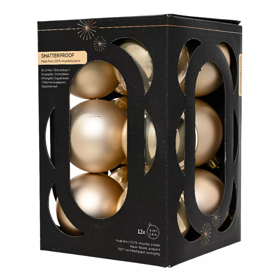 Boite de 12 Boules polystyrene dia6cm perle ARAVIS (EMBALLAGE 100% RECYCLE certifié fsc)