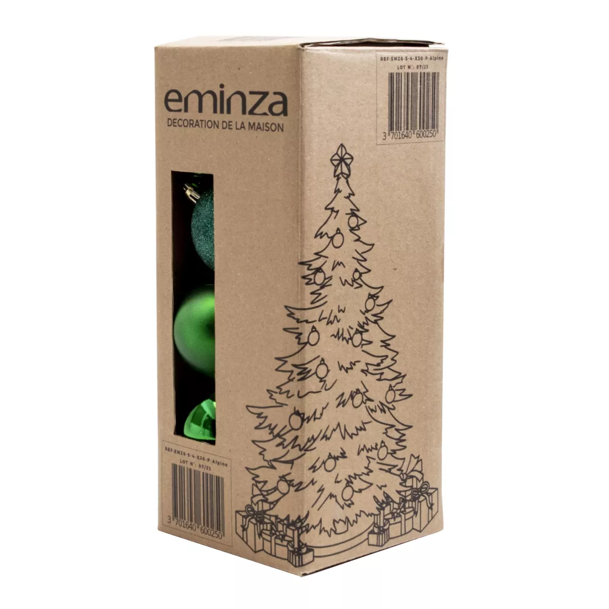 Lot de 30 boules de Noël assorties New Alpine Vert sapin