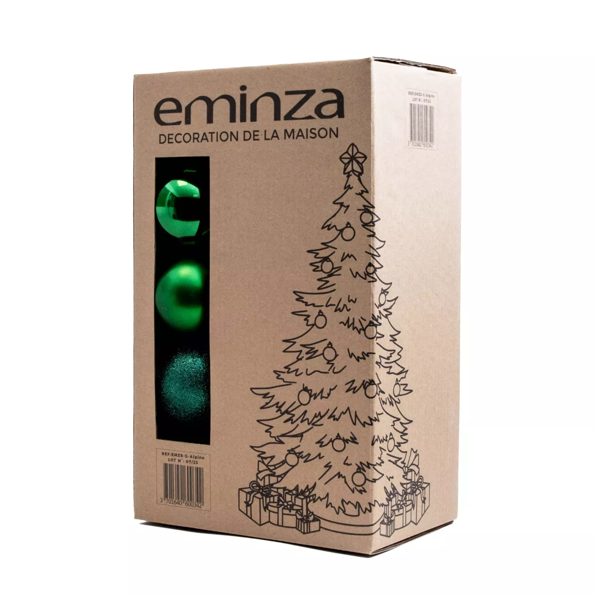 Lot de 30 boules de Noël (D80 mm) New Alpine Vert sapin 3