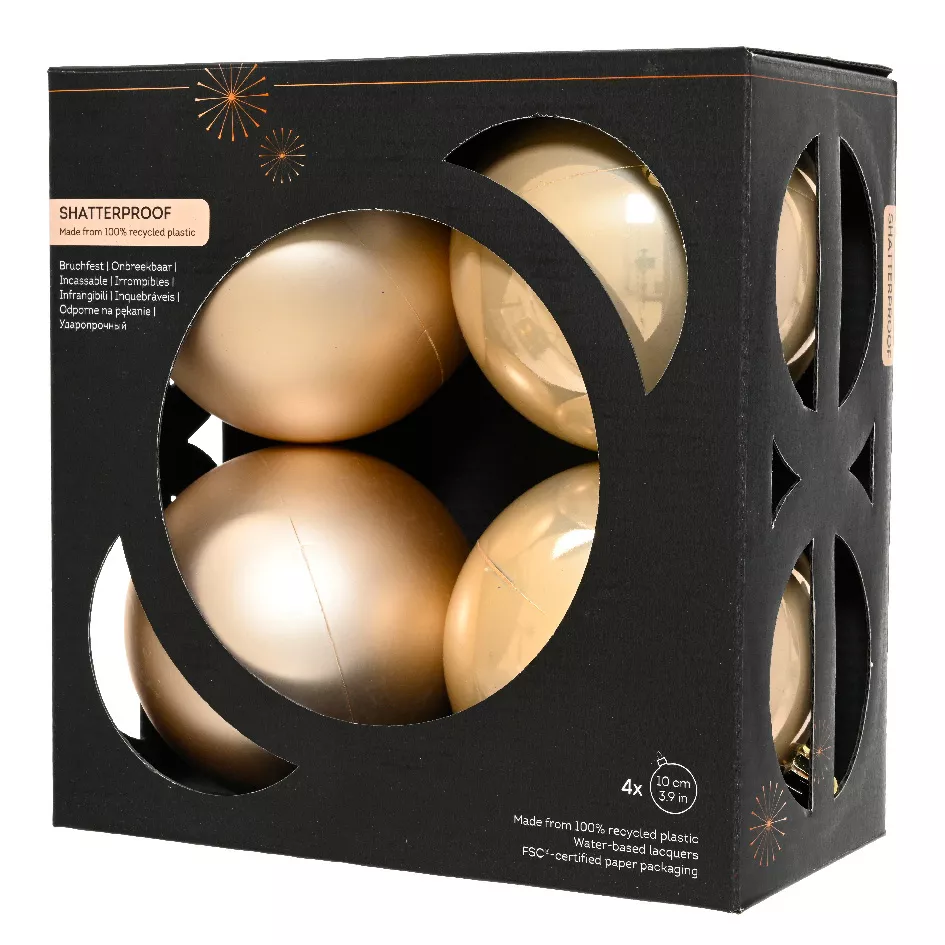 Set di 4 palline di Natale (D100 mm) Aravis Perla