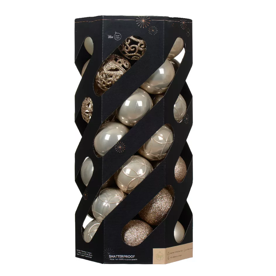 Set von 35 Weihnachtskugeln (D60 mm) Aravis Mix Perle