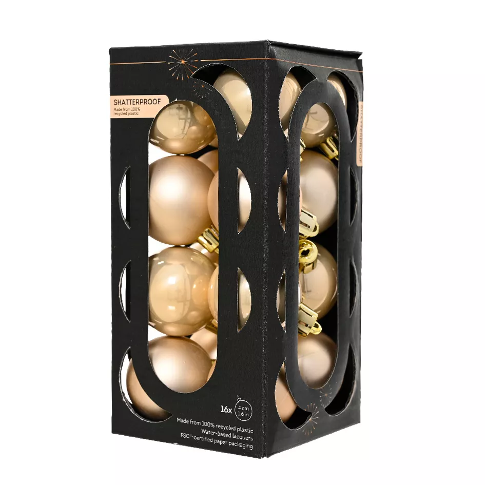 BOITE DE 16  Boules polystyrene dia4cm perle ARAVIS (EMBALLAGE 100% RECYCLE certifié fsc)
