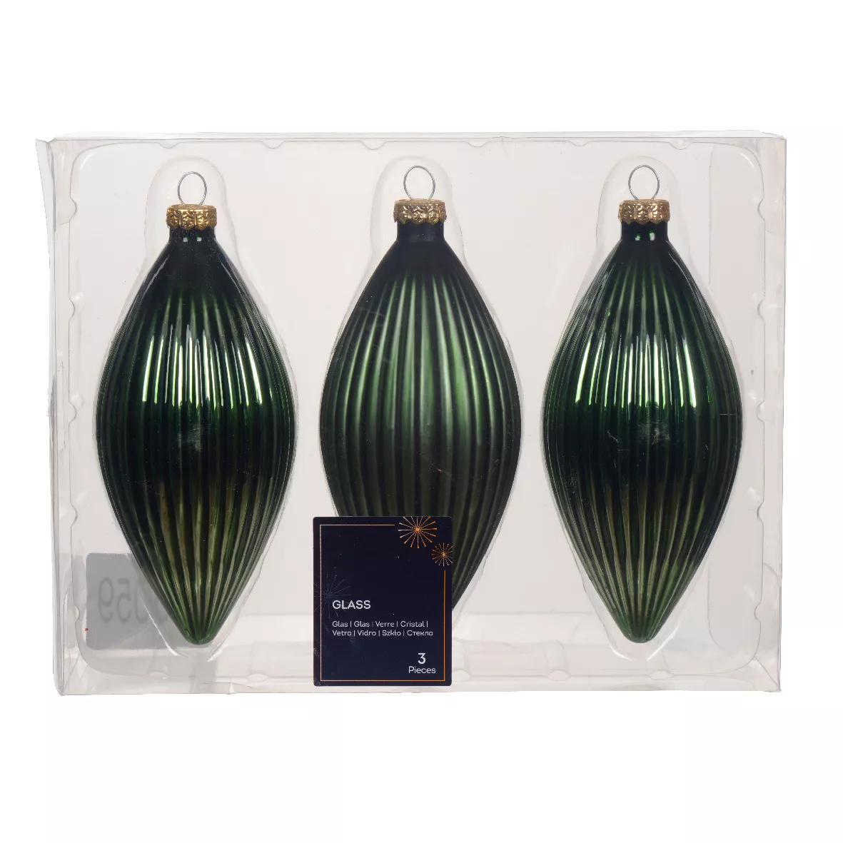 LOT DE 3  Olive verre brillant - mat dia6-H13cm vert romarin DONNER LE MEME NOM DE GAMME