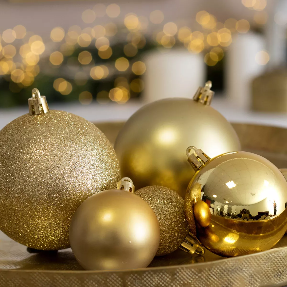 Lote de 30 bolas de Navidad  surtido New Alpine Oro 2