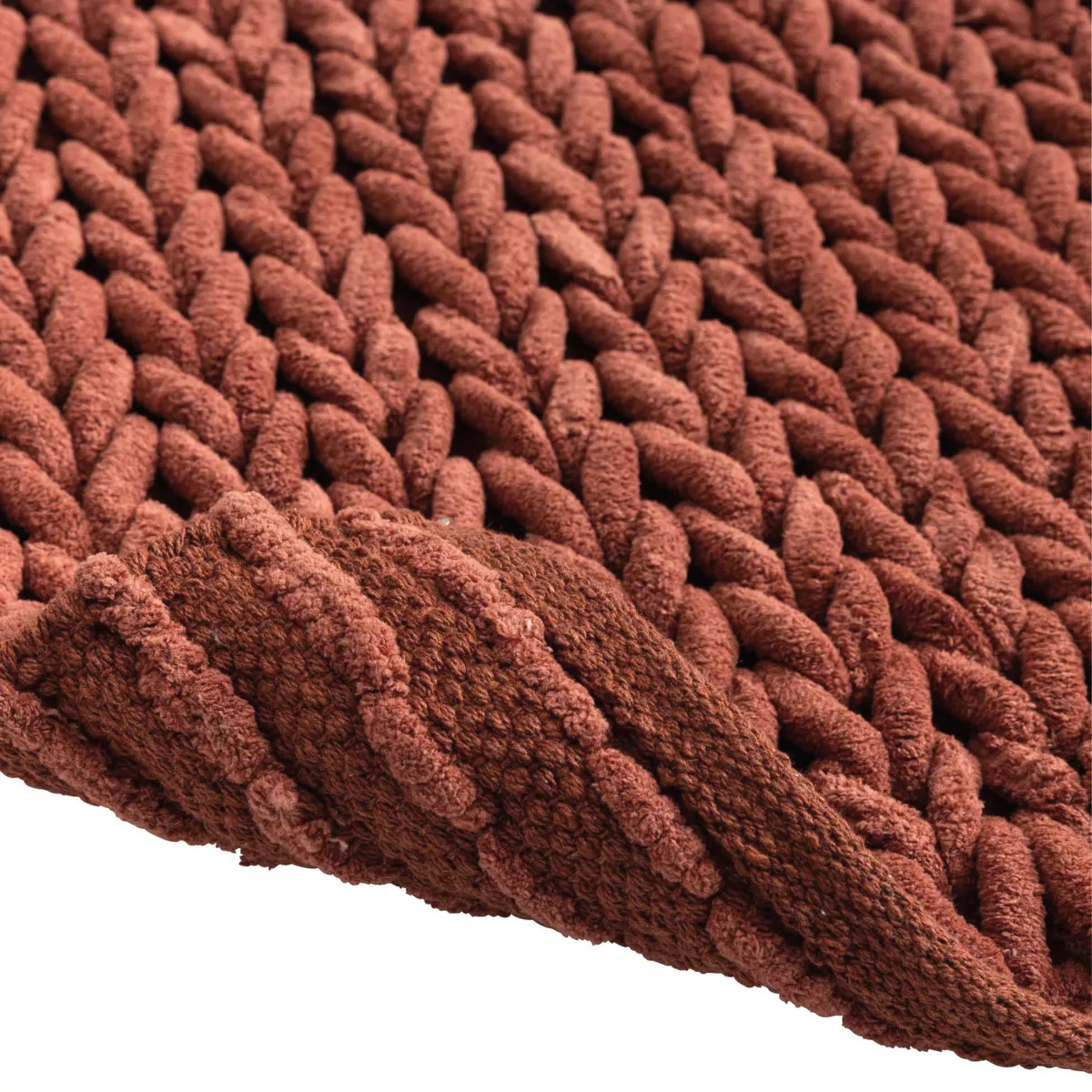 Tapis de Bain (50 x 80 cm) Ariel Terracotta, Coton/Polyester Chenille