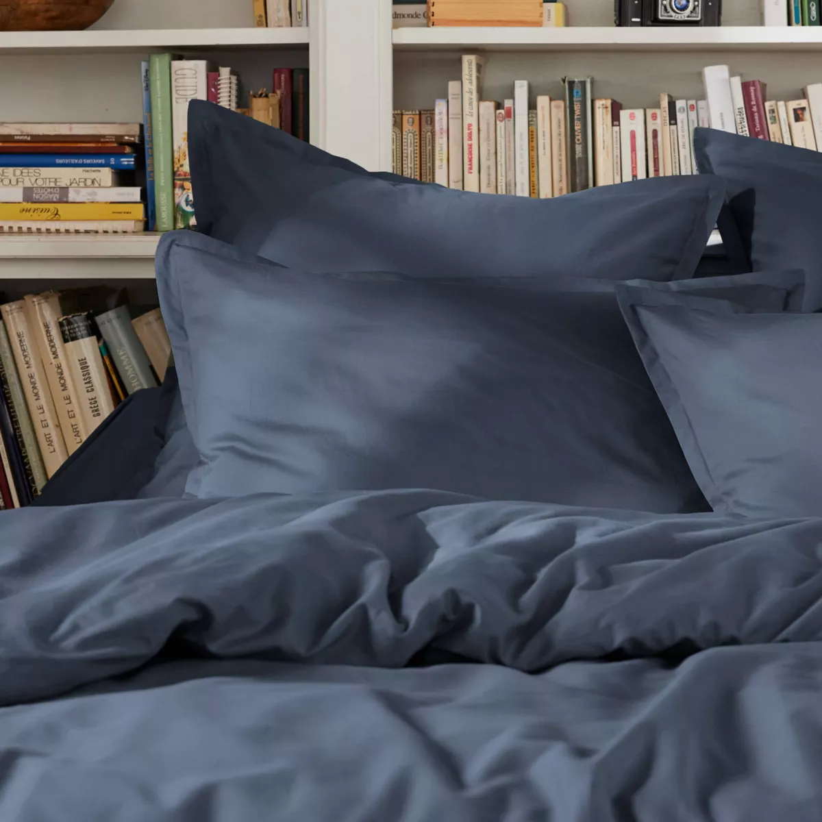 Housse de couette percale de coton (200 x 200 cm) Cali Bleu marine