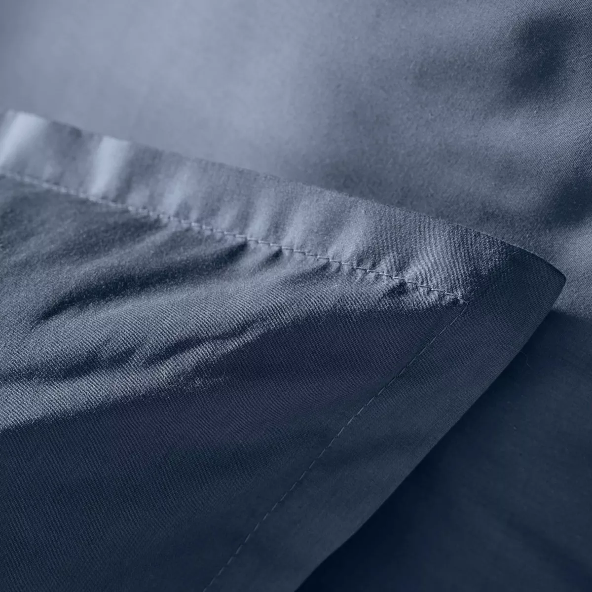 Taie d'oreiller carrée percale de coton (80 x 80 cm) Cali Bleu marine