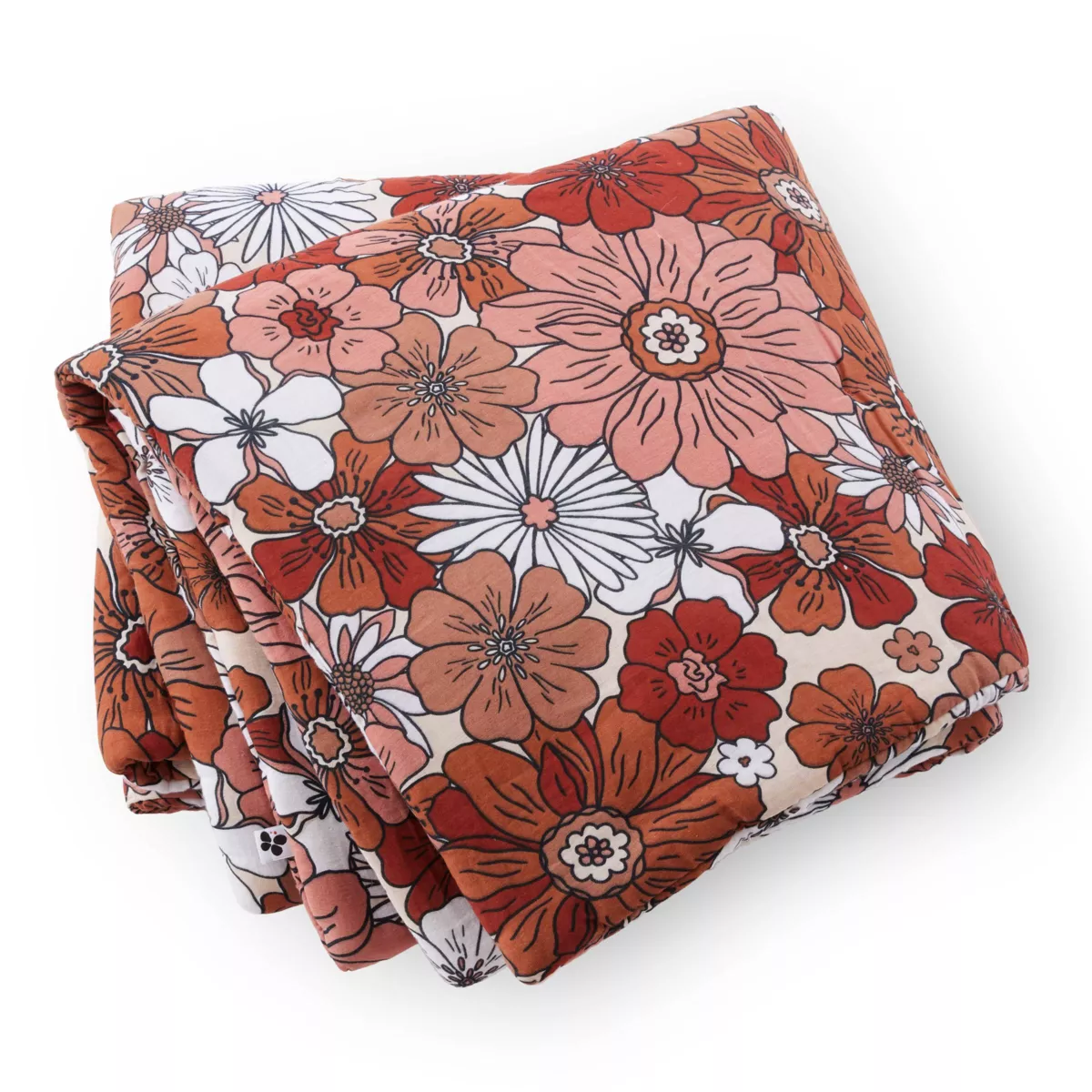 Edredón de gasa de algodón (90 x 200 cm) Gaïa azalea Terracotta