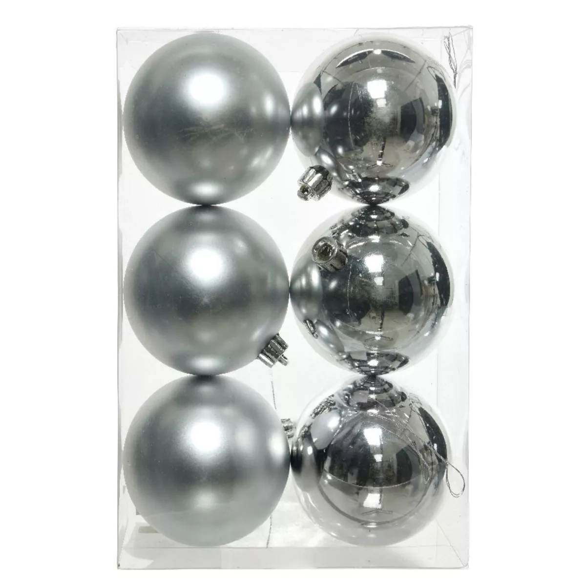 Lot de 6 boules de Noël (D80 mm) Alpine Argent 1
