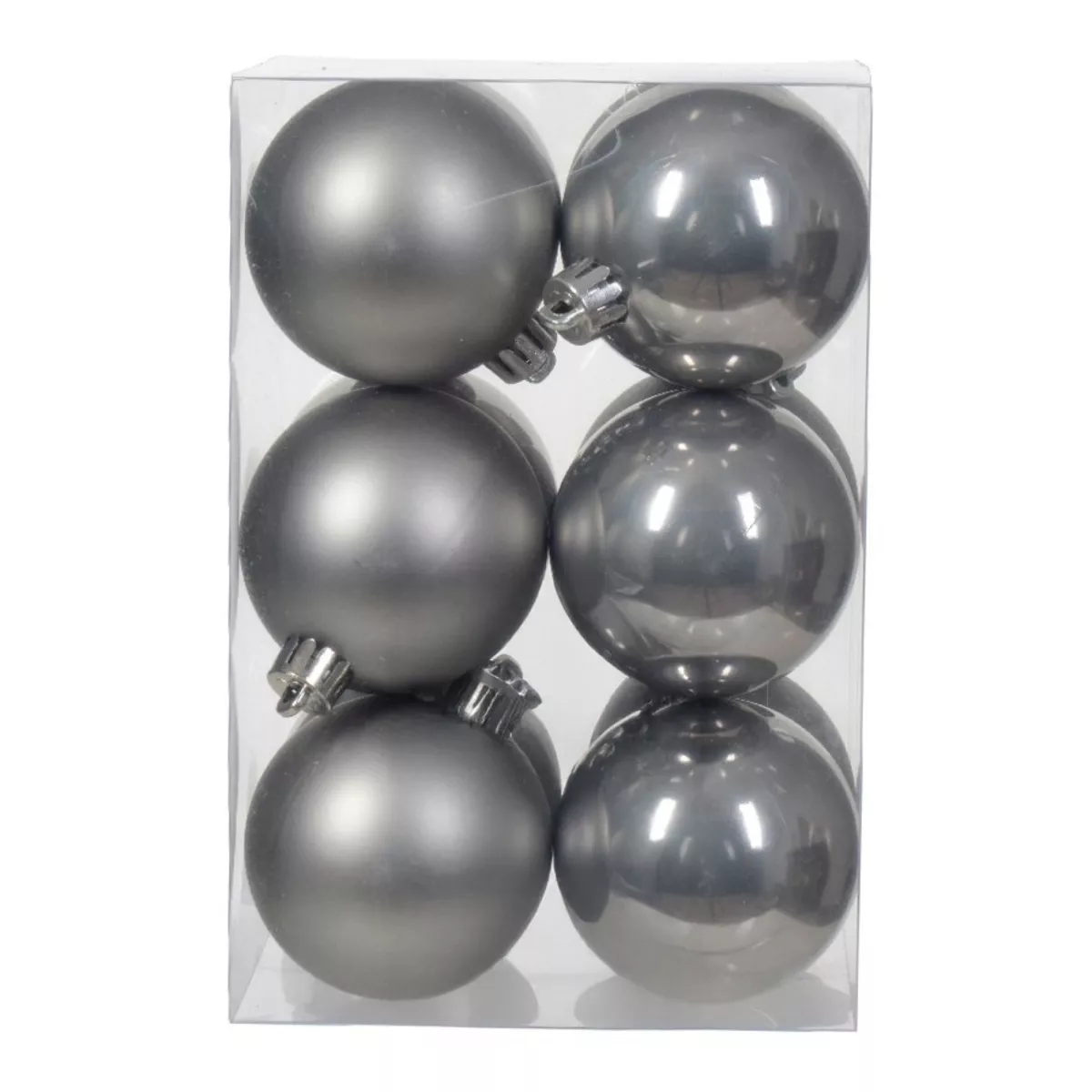 Lot de 12 boules de Noël (D60 mm) Alpine Gris marbre 1