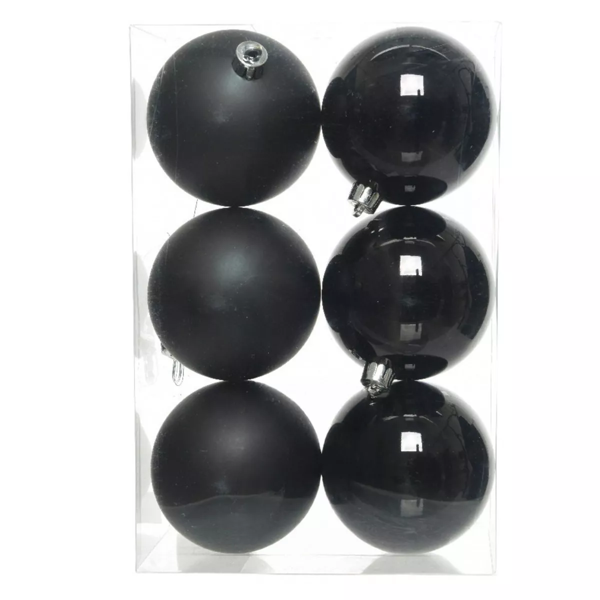 Lot de 6 boules de Noël (D80 mm) Alpine Noir 1