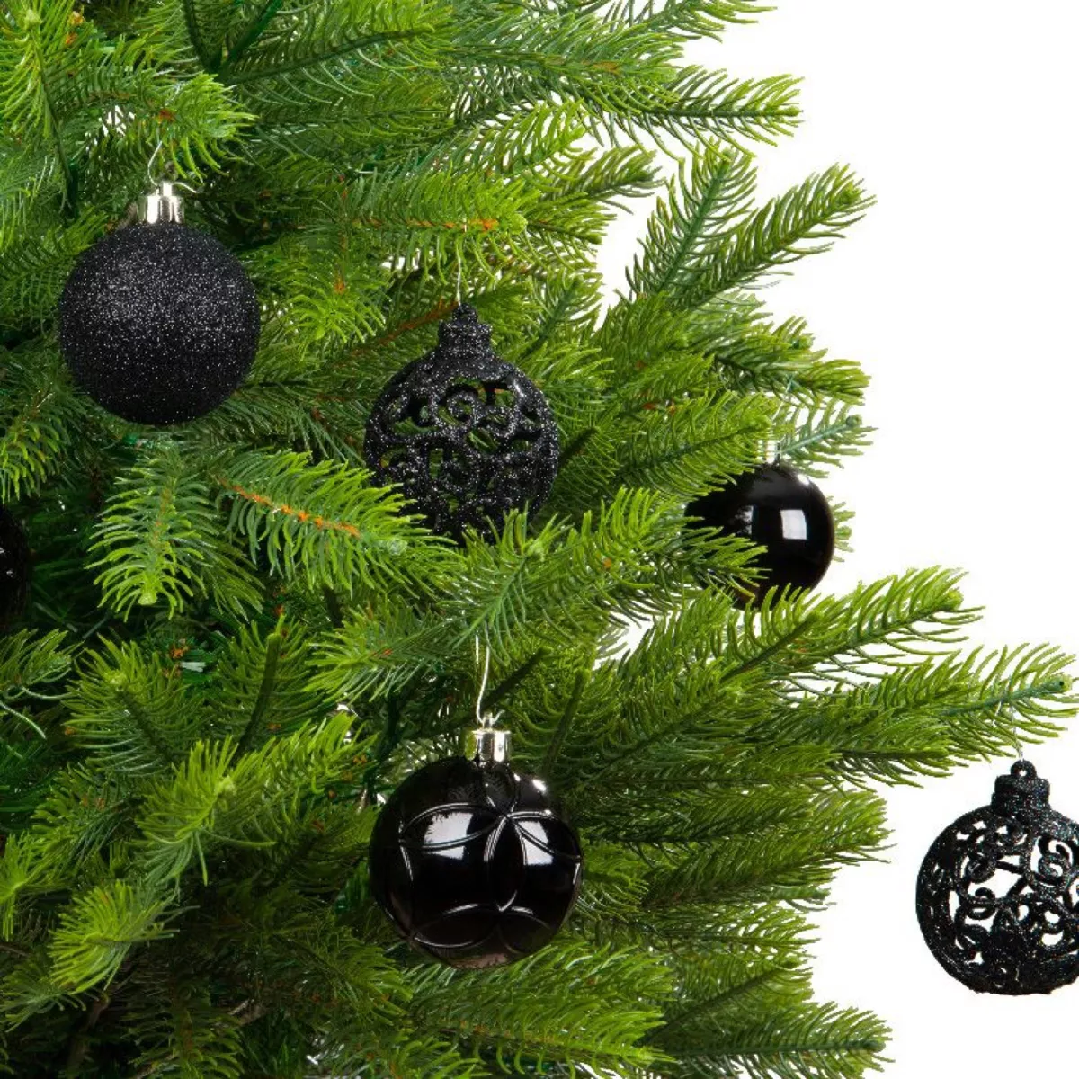 Lot de 37 boules de Noël (D60 mm) Alpine mix Noir 2