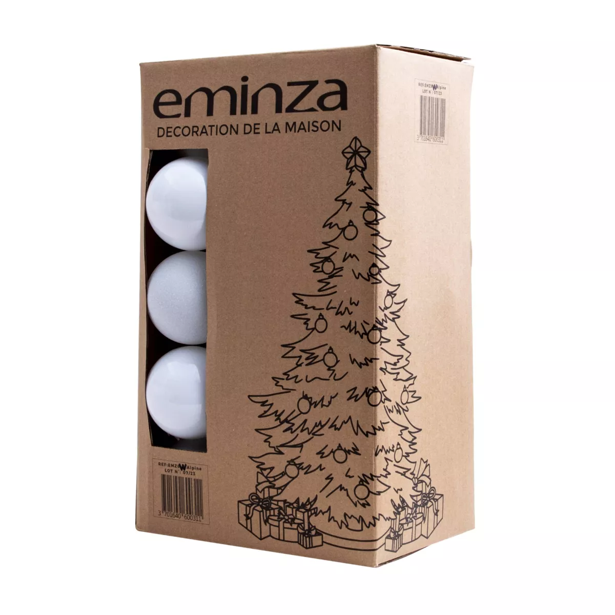 Confezione di  30 palline di Natale (D80 mm) New Alpine Bianco 3