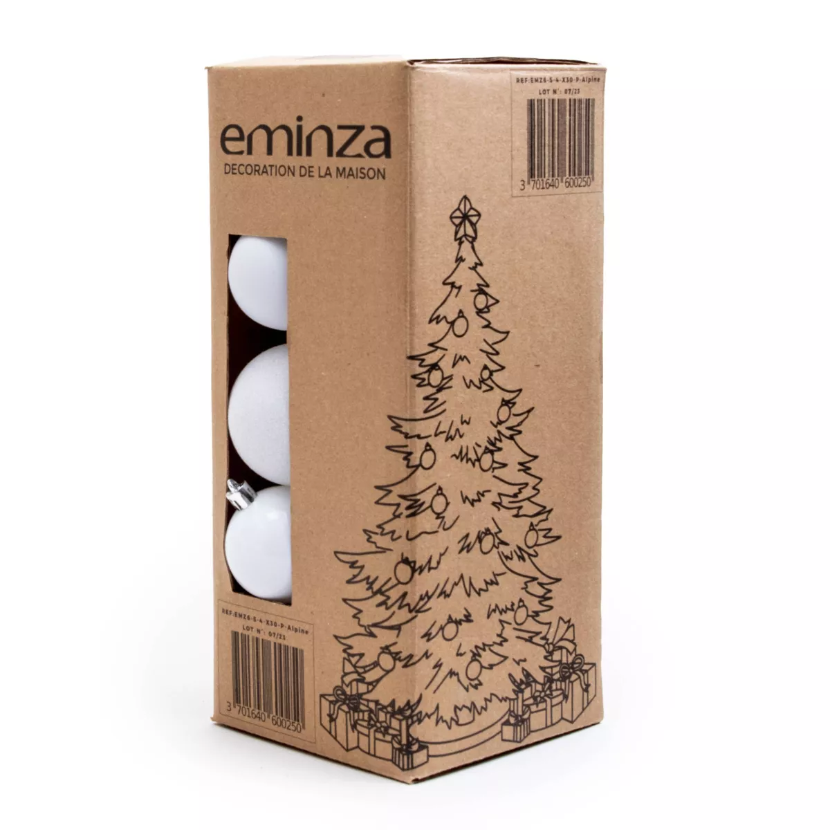 Lote de 30 bolas de Navidad  surtido New Alpine Blanco