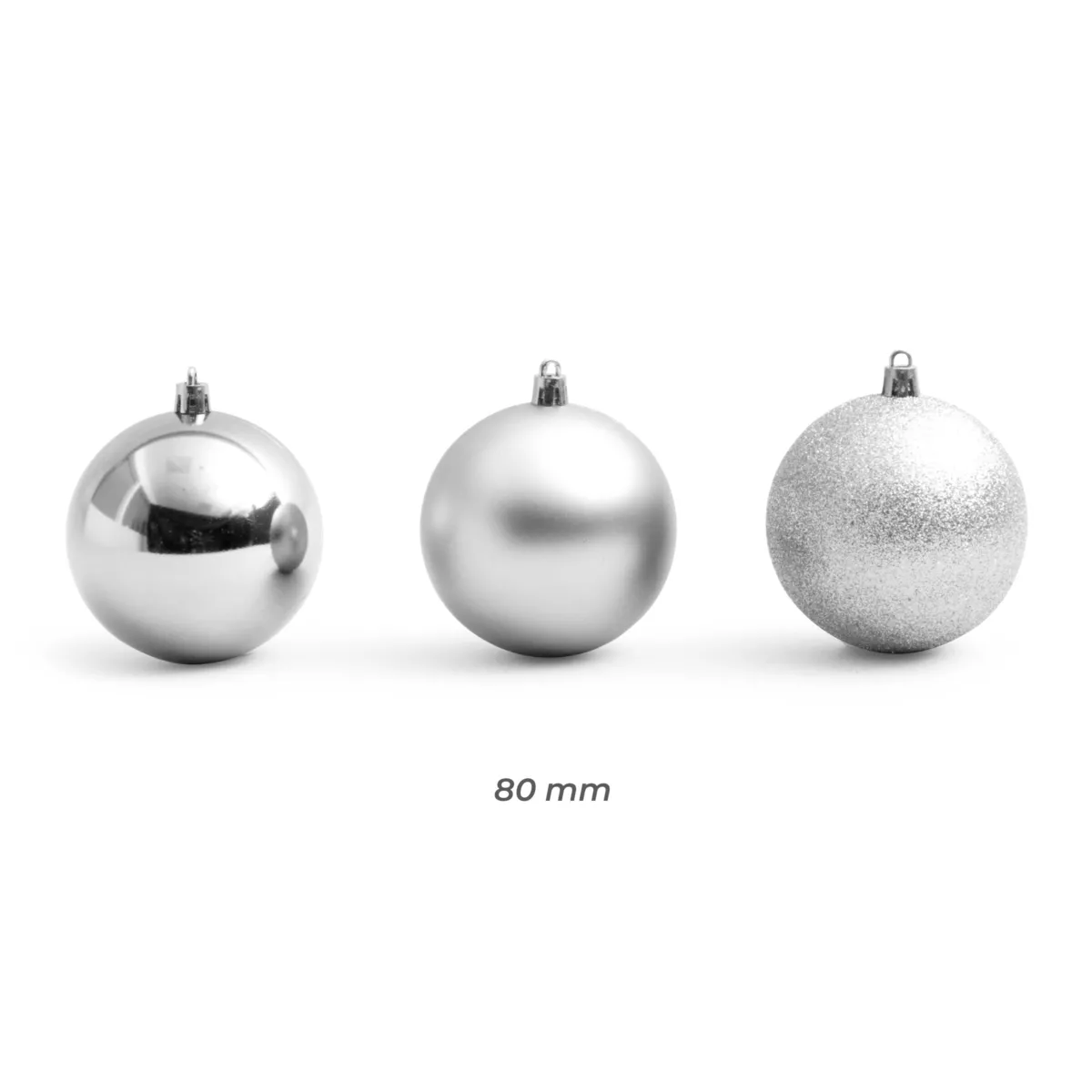 Lot de 30 boules de Noël (D80 mm) New Alpine Argent 2