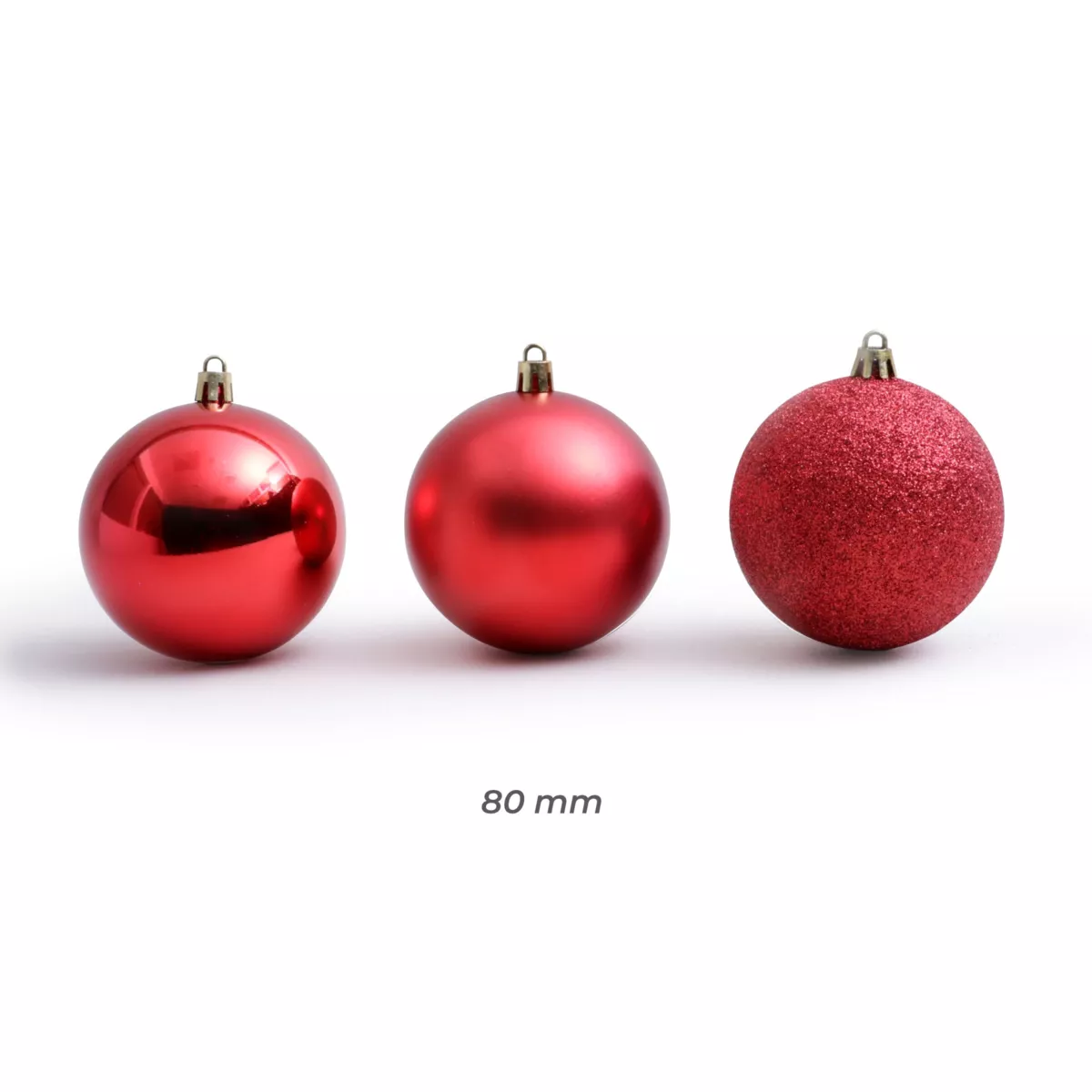 30er Set Weihnachtskugeln (D80 mm) New Alpine Rot 2