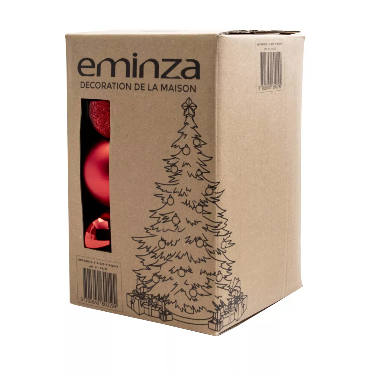 Lot de 30 boules de Noël (D80 mm) New Alpine Rouge 3