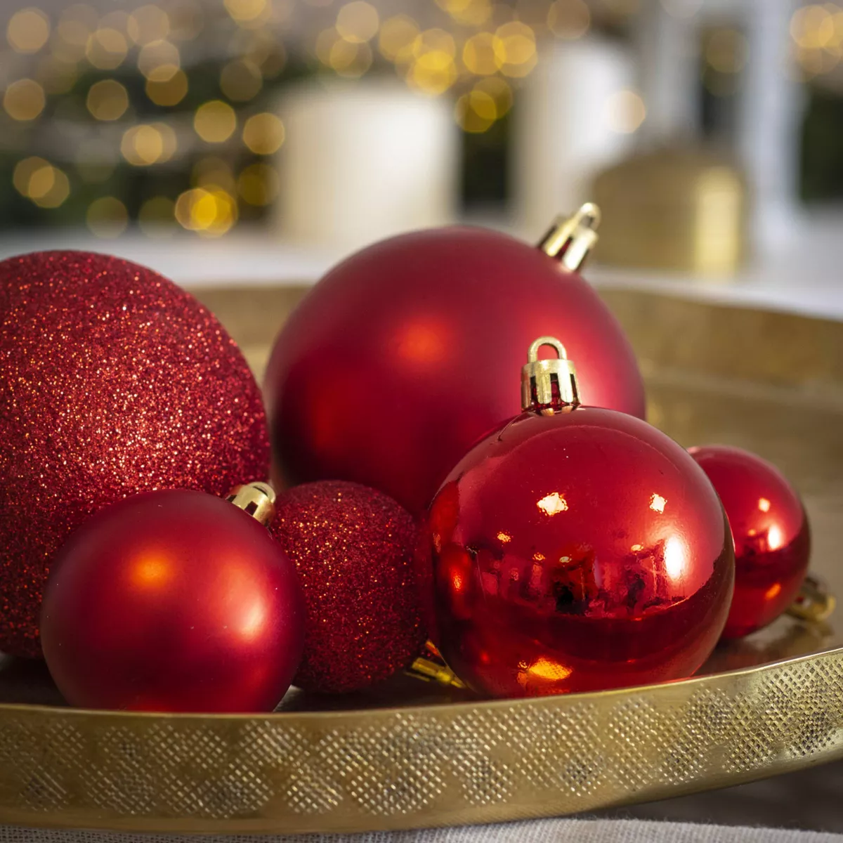 30er Set Weihnachtskugeln New Alpine Mix Rot 2