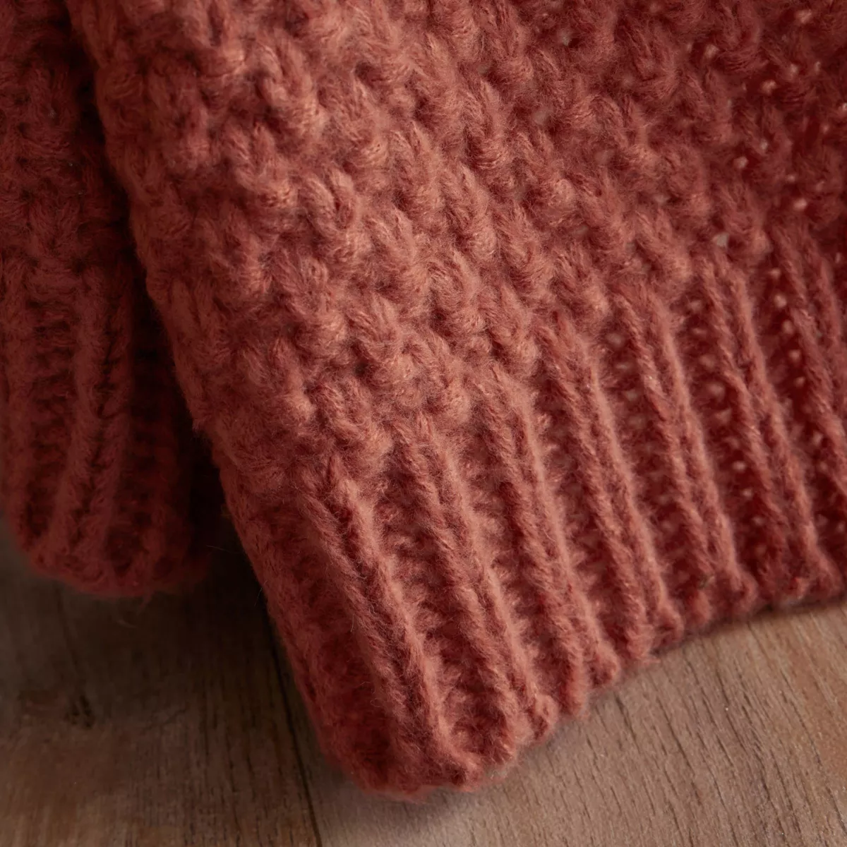 Gestrickte Decke (125 x 150 cm) Tessa Terracotta