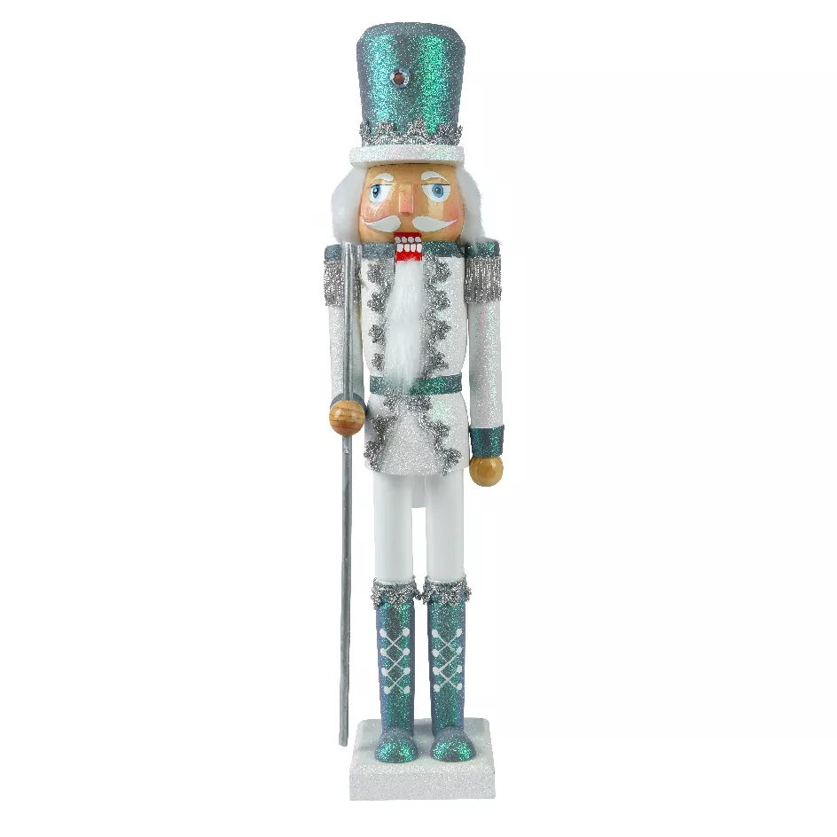 Soldat Casse-noisette en bois (H51 cm) Noé pailleté Bleu glacé