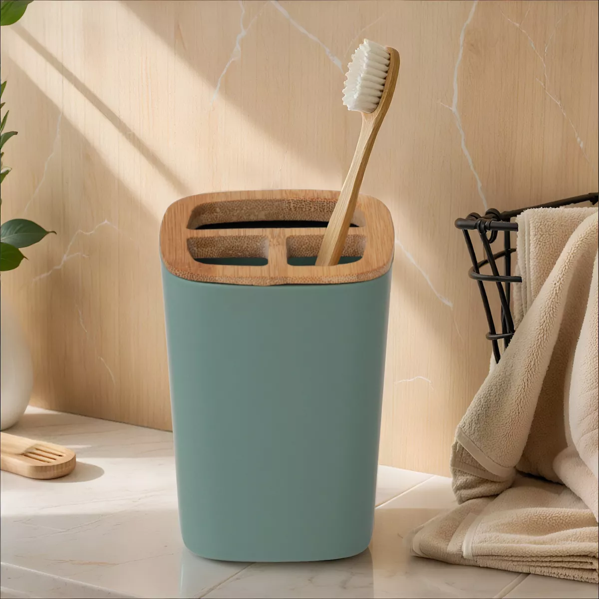 Portaspazzolino da denti Evy Verde salvia 1